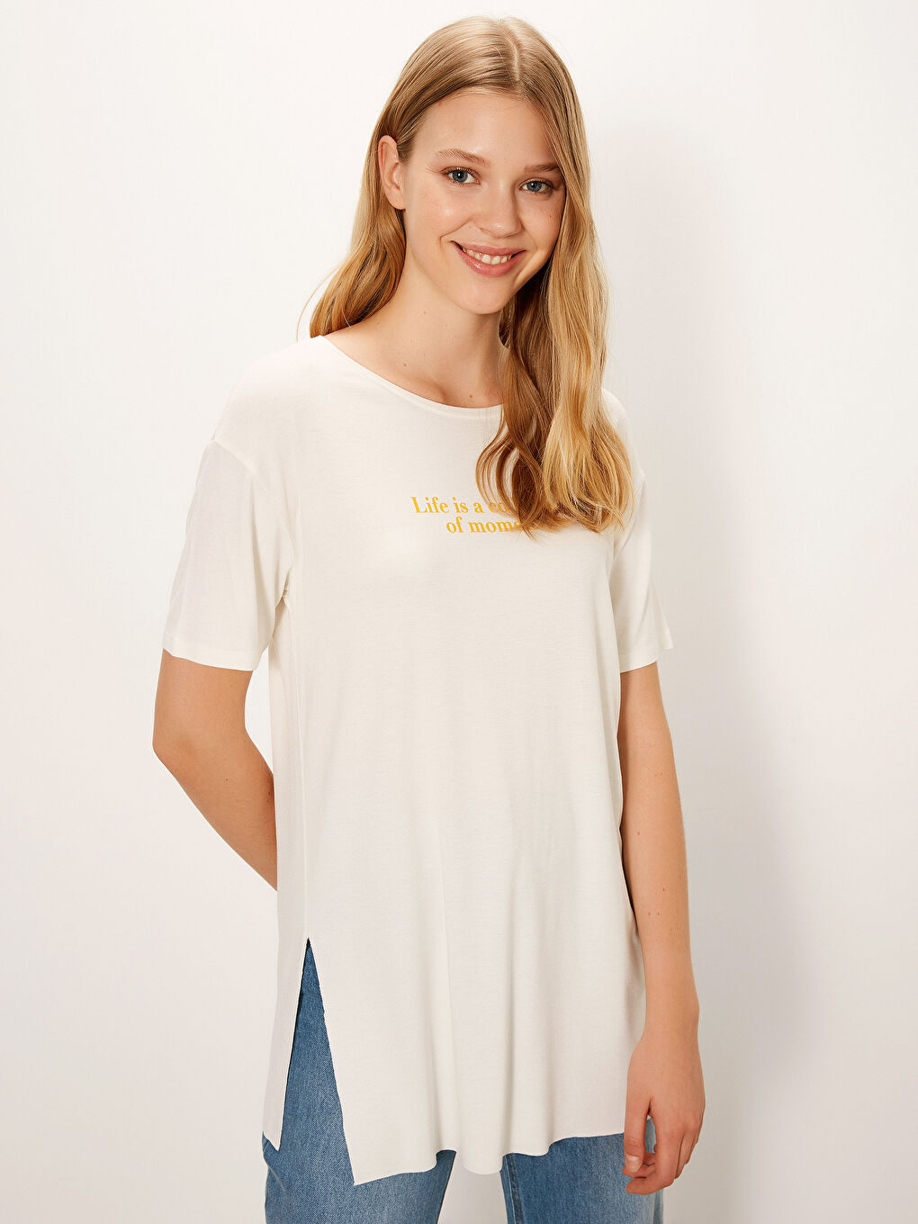 Crew Neck Short Sleeve Women's T-Shirt-1