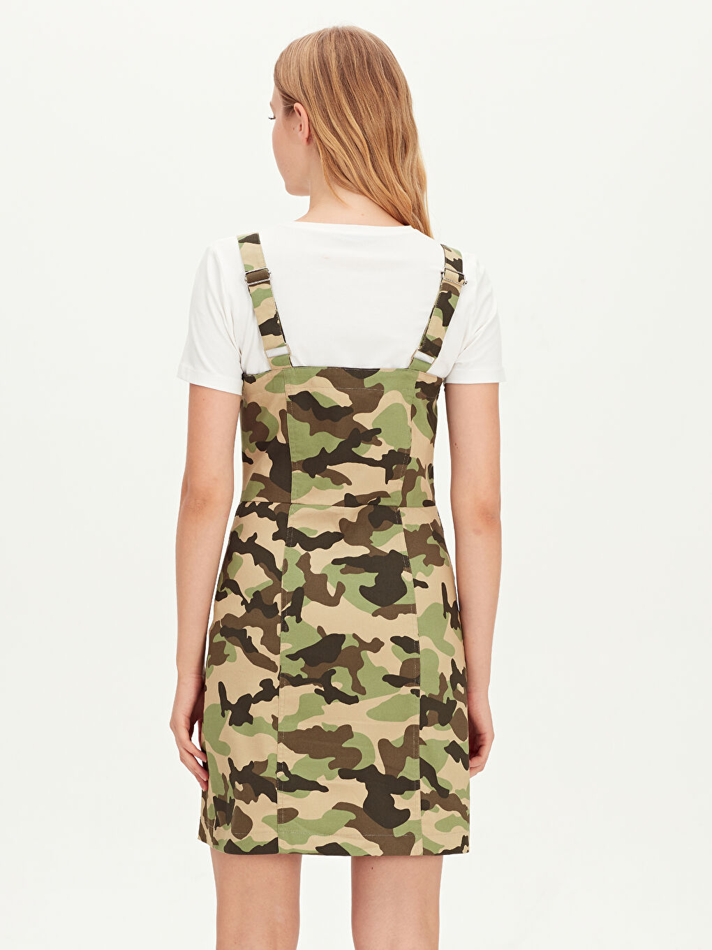 Yeşil Askılı Gabardin Kadın Elbise-2