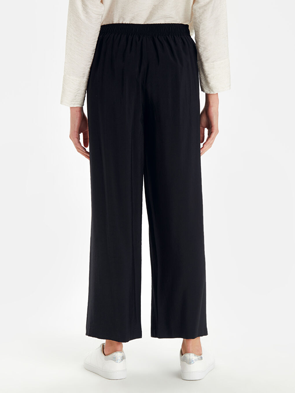 Siyah Rahat Kalıp Kadın Pantolon-2