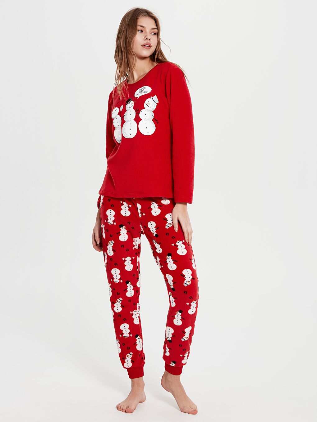 Ensemble de pyjama ROUGE Femme-1