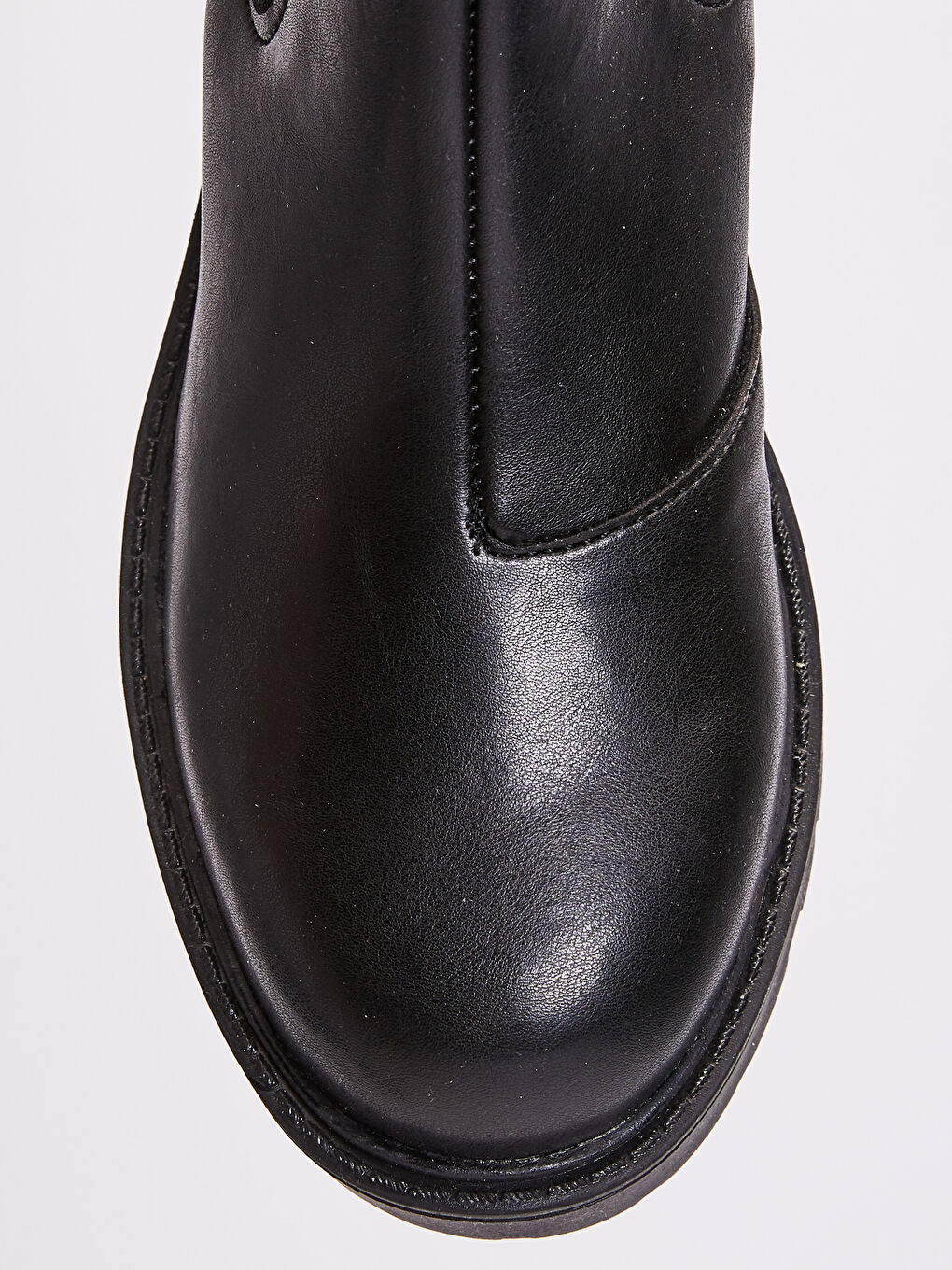 Siyah Kalın Tabanlı Yanları Lastikli Kadın Bot-4