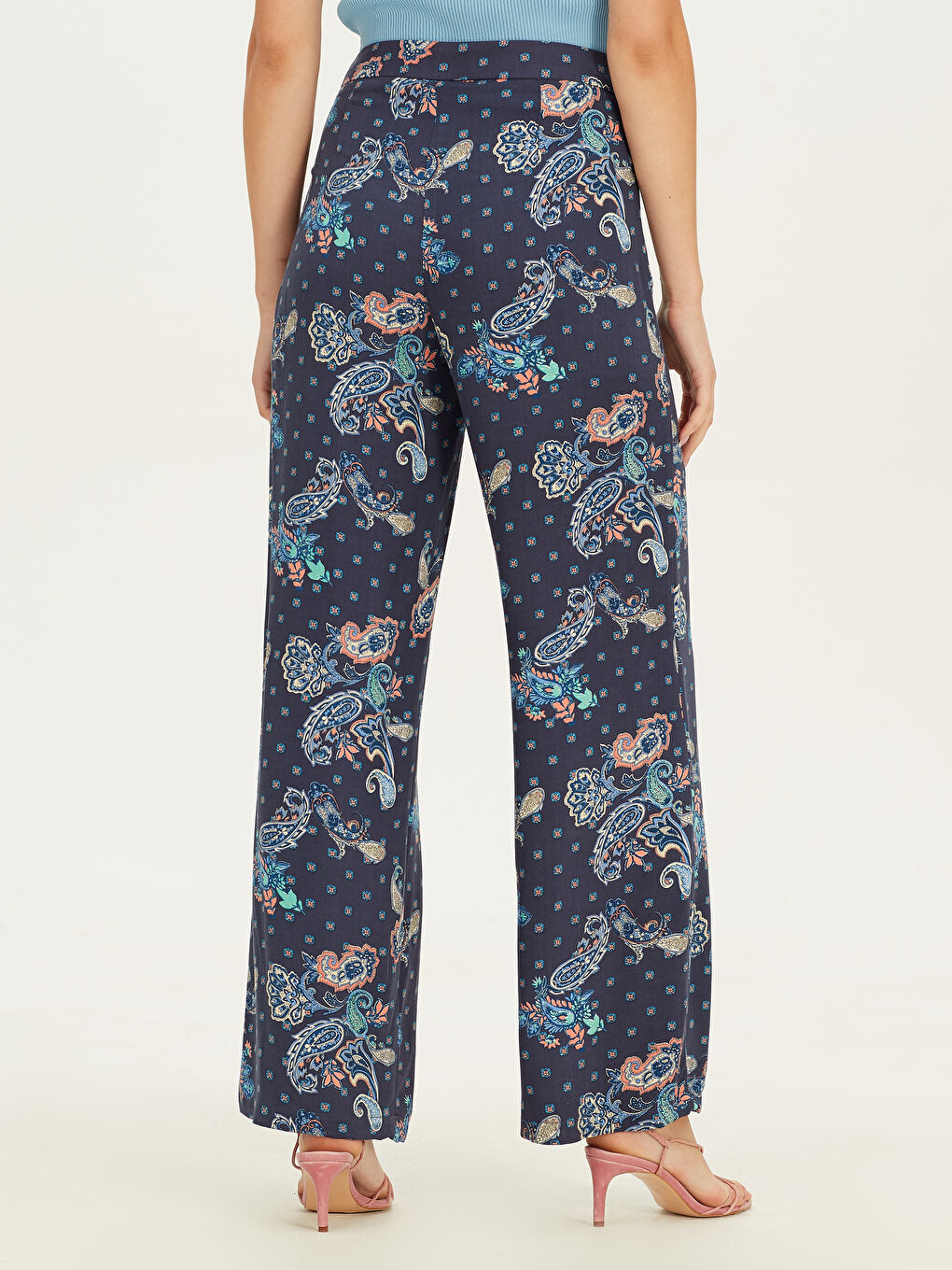 Lacivert Rahat Kalıp Kadın Pantolon-3