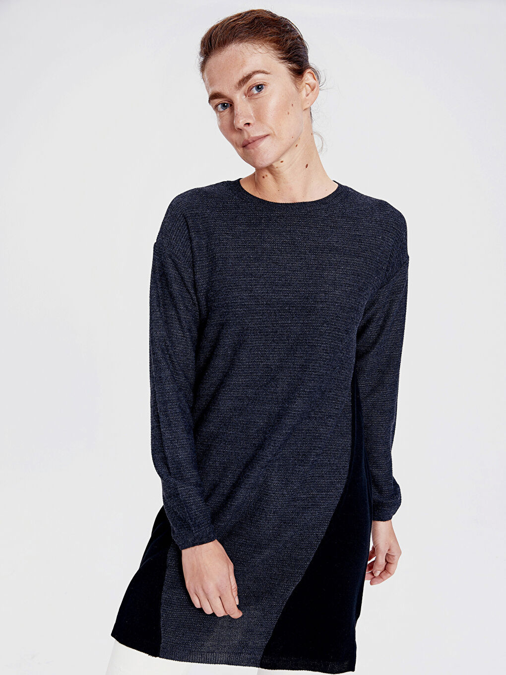 Siyah Bisiklet Yaka Kadın Tunik