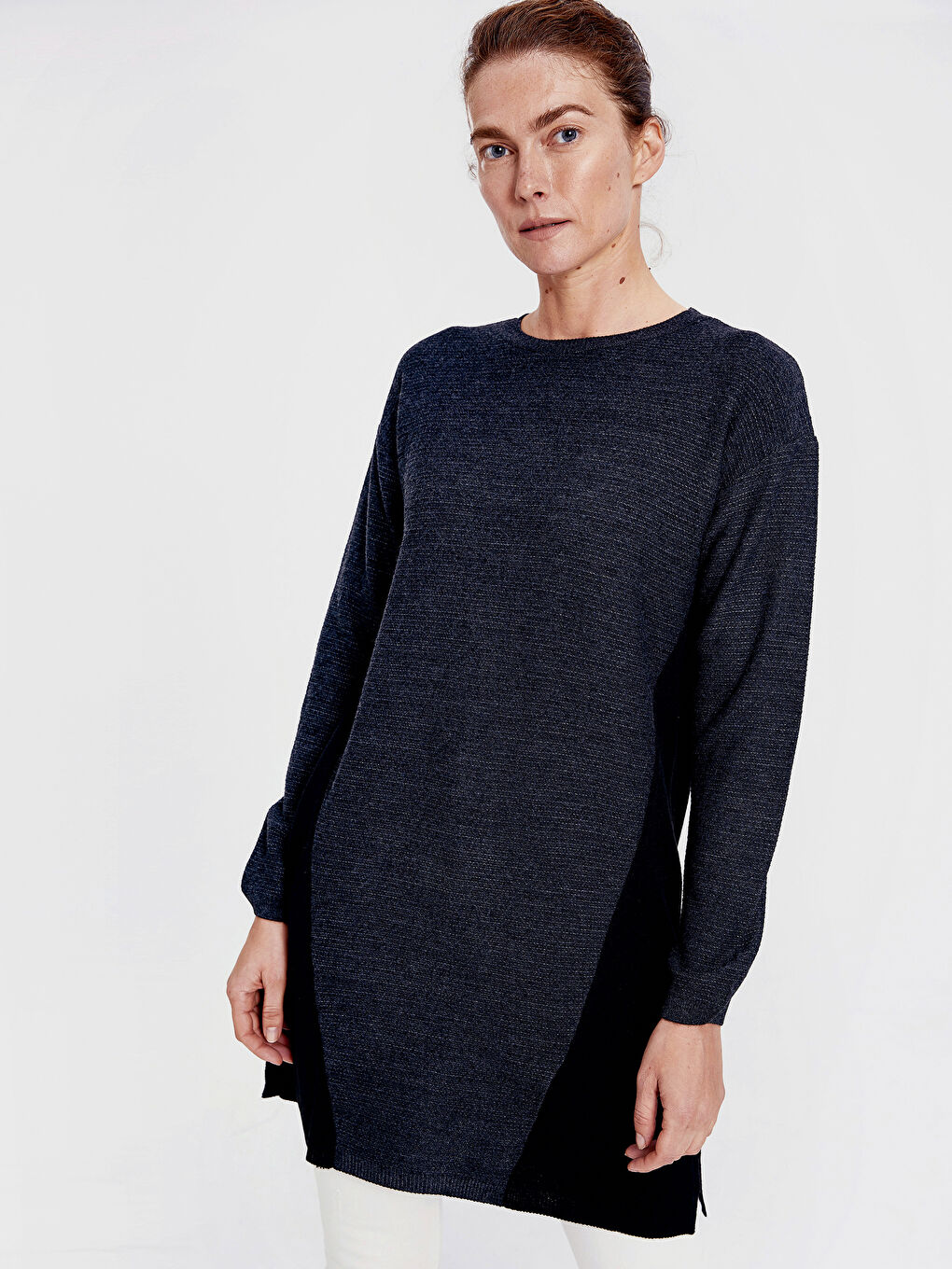 Siyah Bisiklet Yaka Kadın Tunik-2