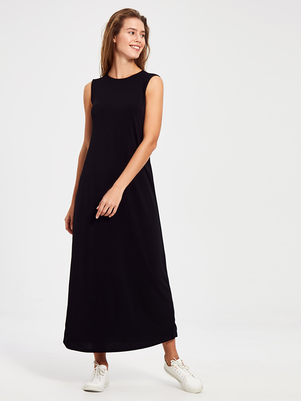 Sleeveless Plain Basic Dress