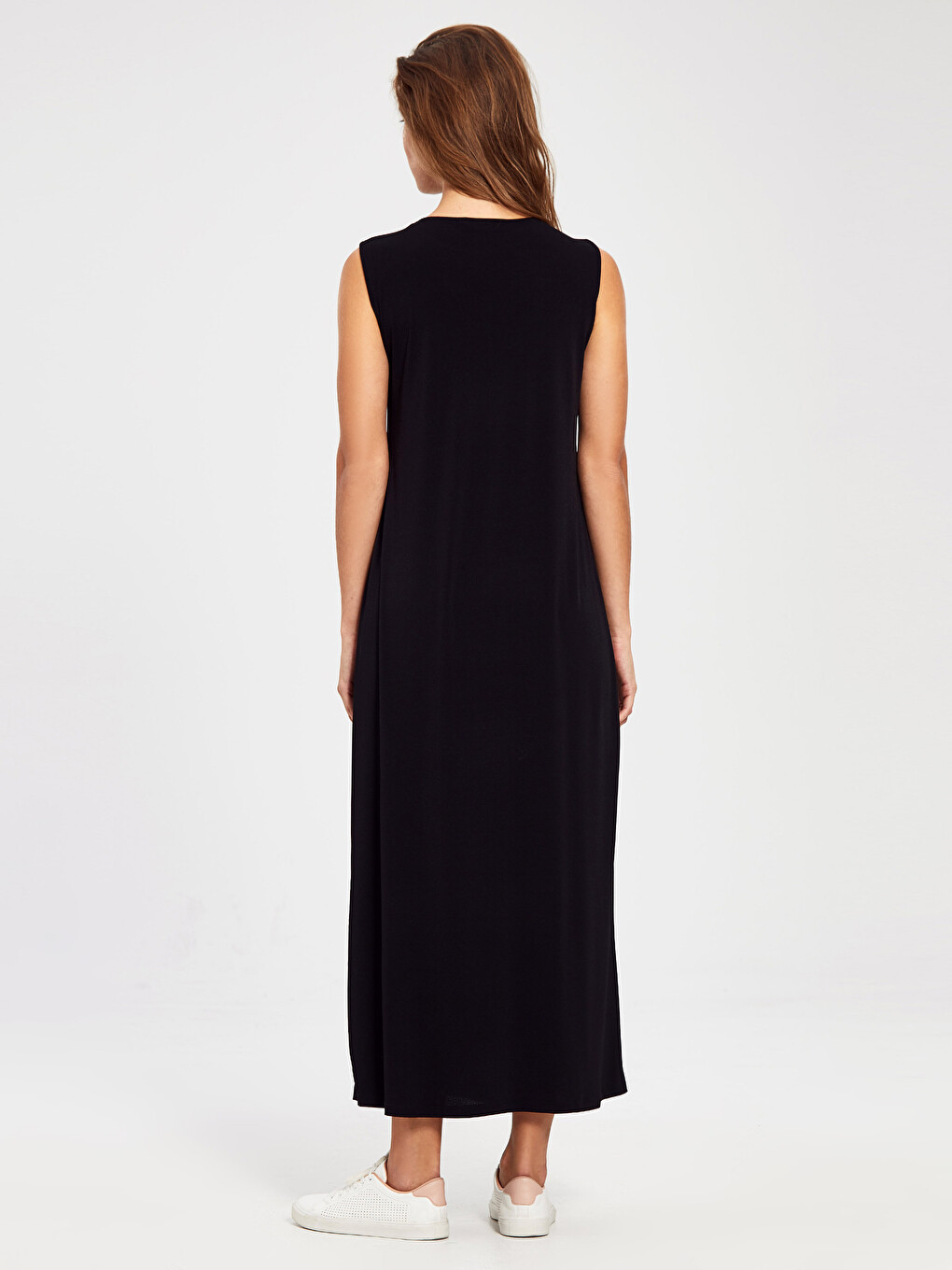 Sleeveless Plain Basic Dress-2