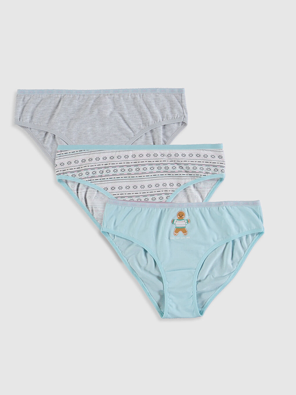 Mavi Desenli Kadın Bikini Külot 3'lü