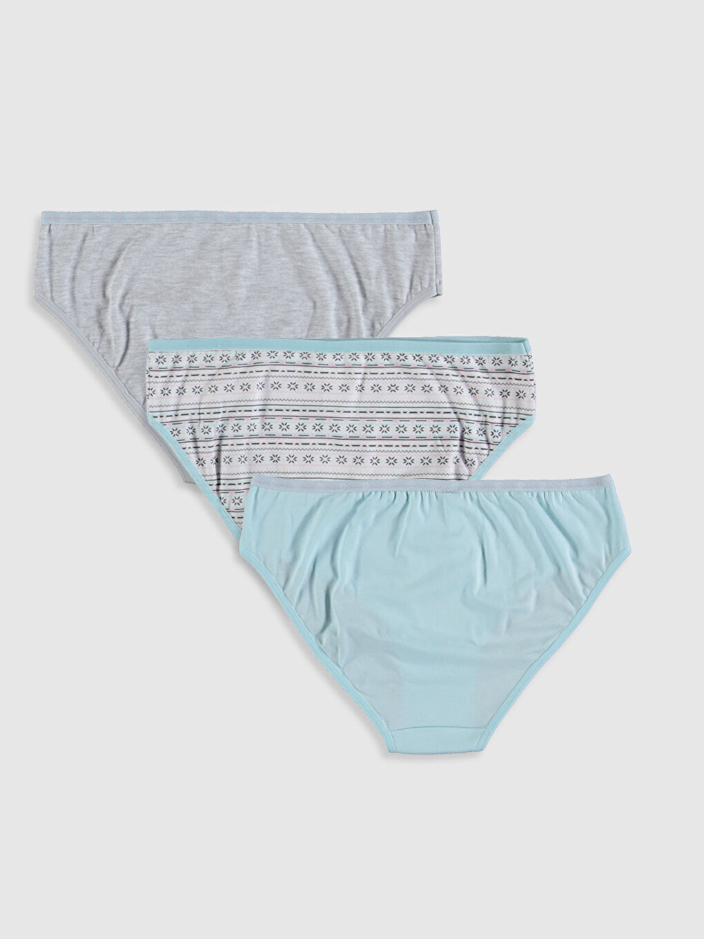 Mavi Desenli Kadın Bikini Külot 3'lü-1