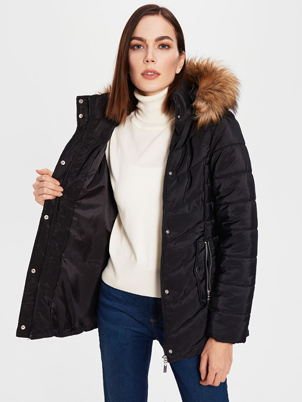 Yeni Siyah Şişme Mont-2