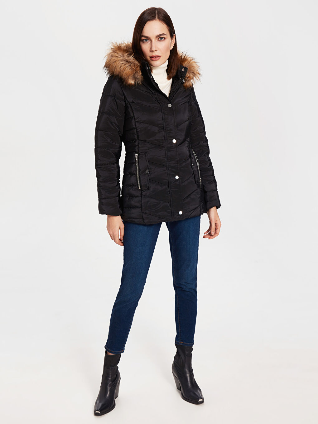 Yeni Siyah Şişme Mont-3