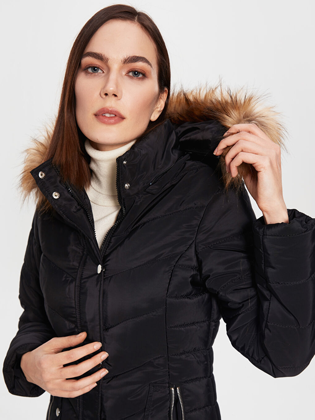 Yeni Siyah Şişme Mont-5