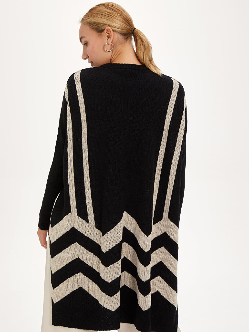 Siyah Oversize Kadın Panço-2