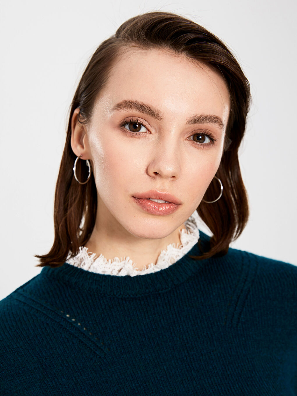 LCW Vision Lace Detailed Collar Heavy Tricot Jumper -9WN140Z8-JSA