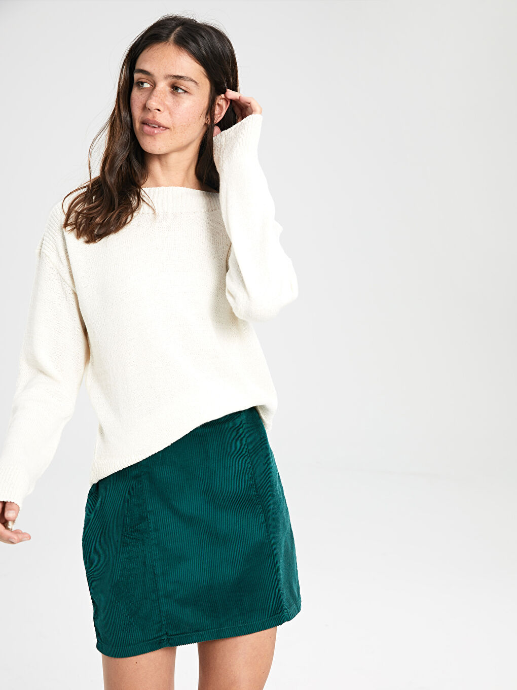 Fustă Mini din Catifea pentru Femei Croiala A-2