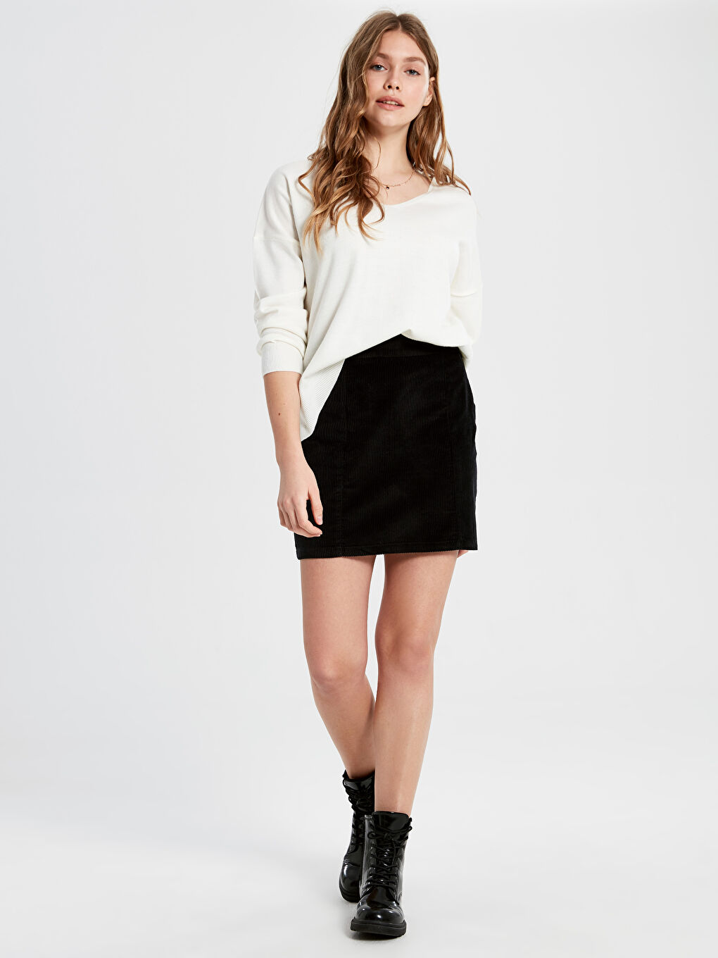 A-Line Velvet Women's Mini Skirt-1