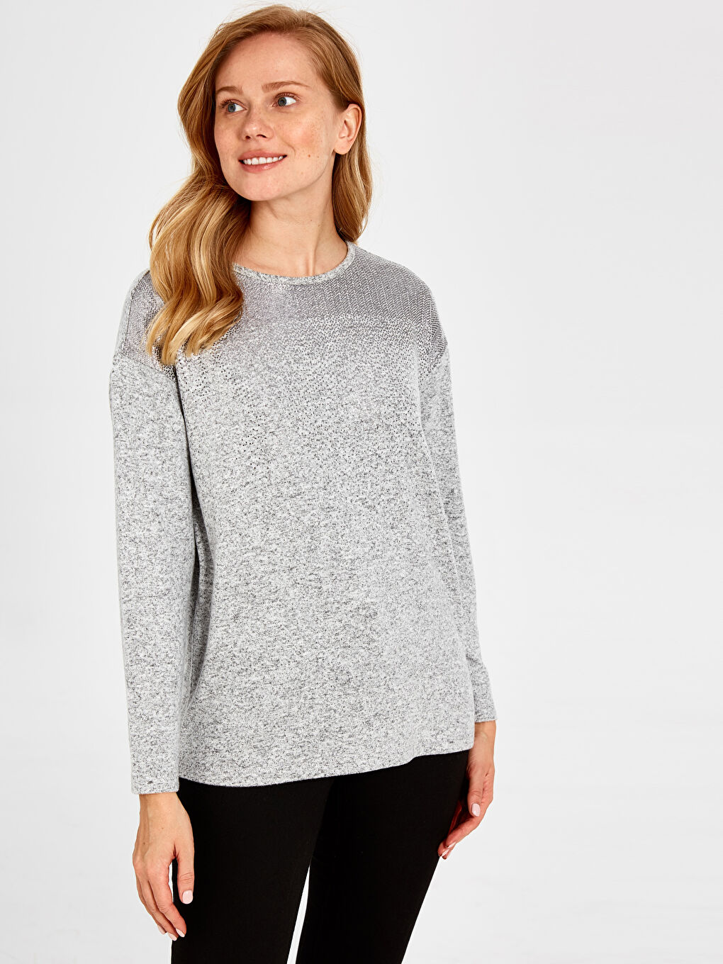 Gri Melanj Tişört-1