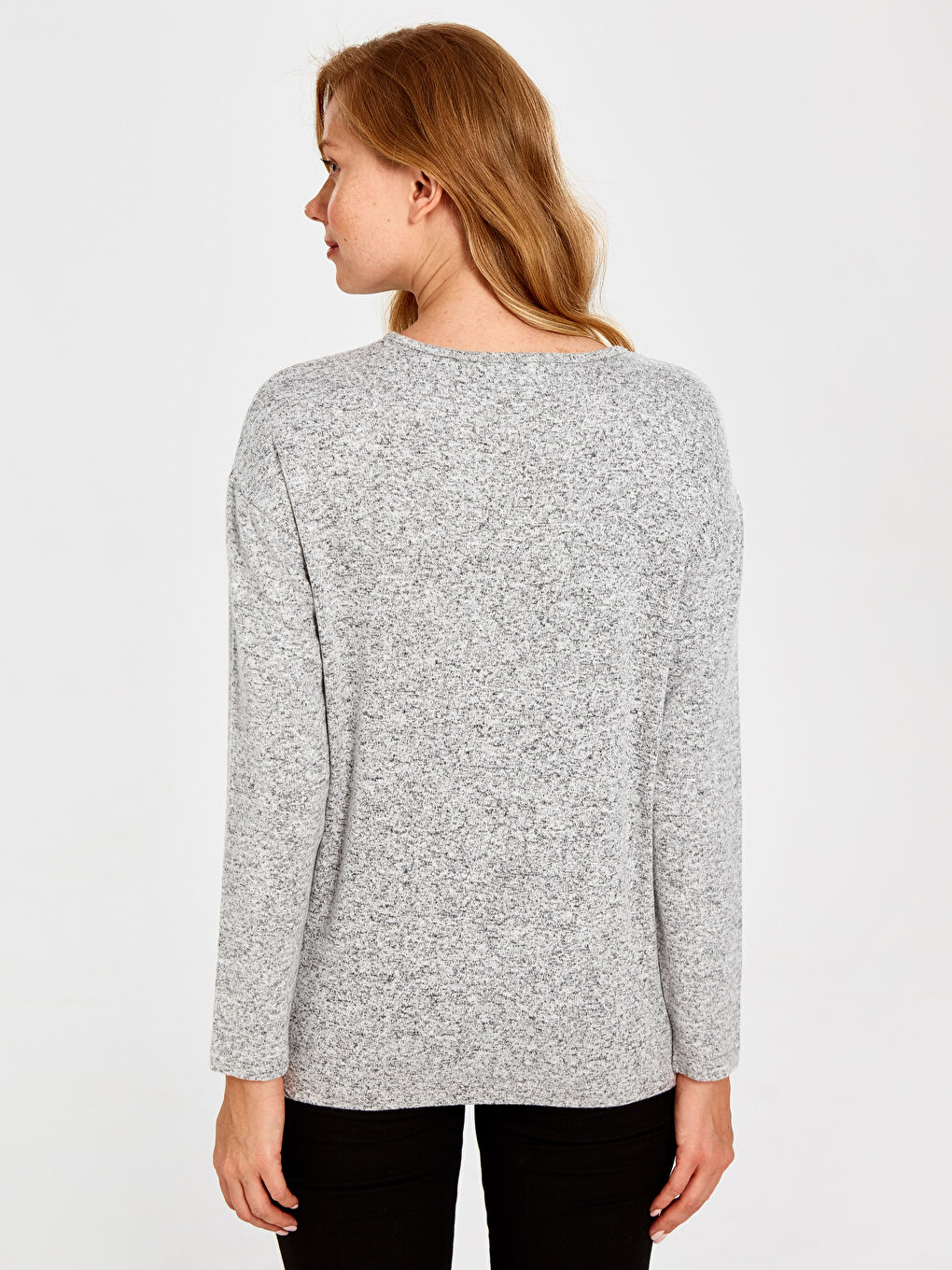 Gri Melanj Tişört-3