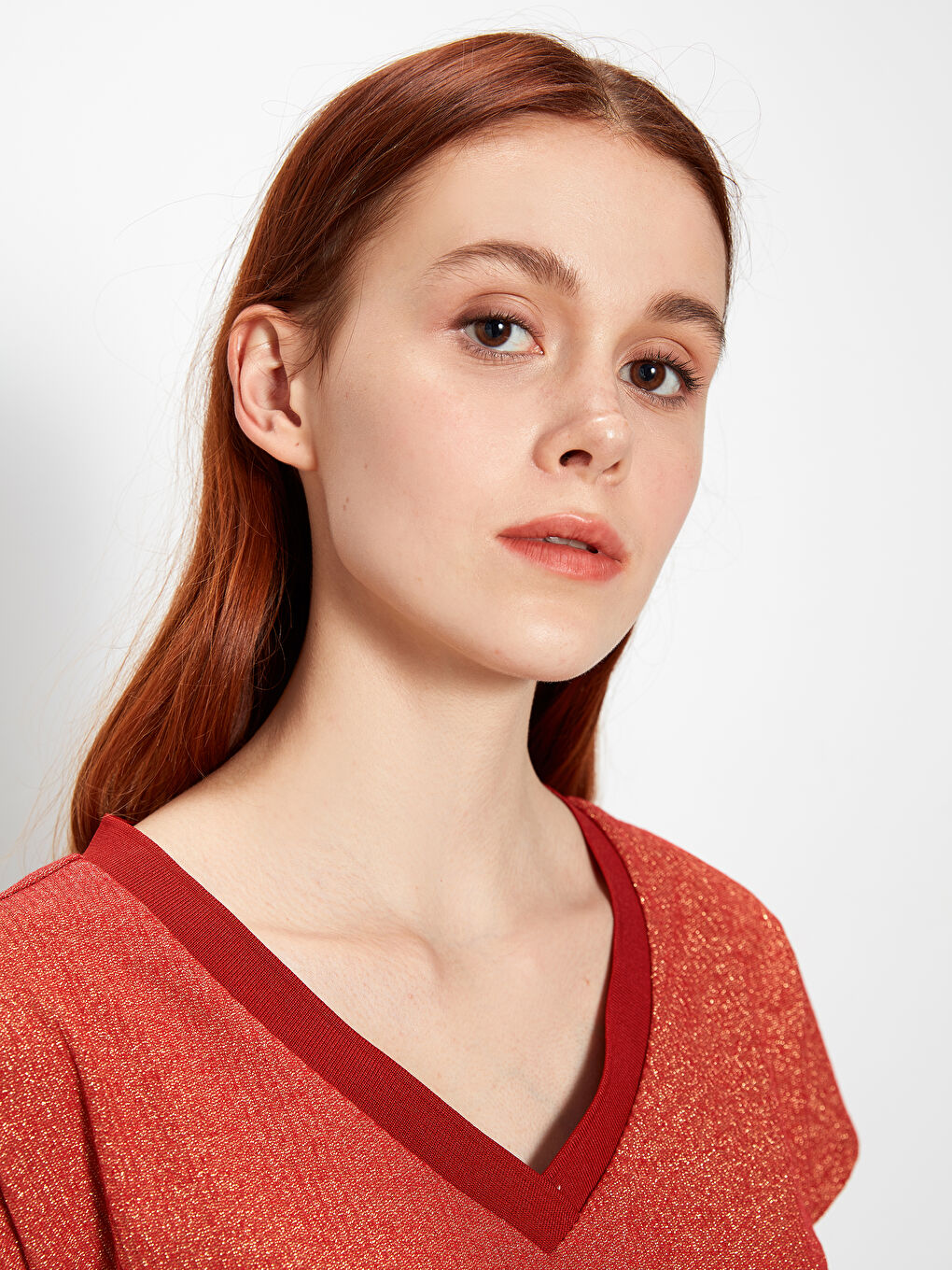 V-Neck Short Sleeve Women's T-Shirt-1