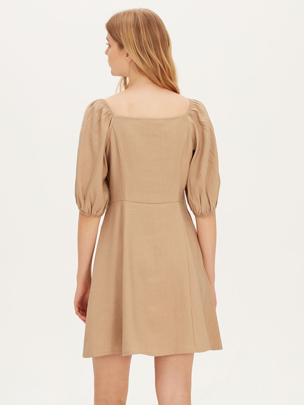 Bej Gömlek Elbise-2