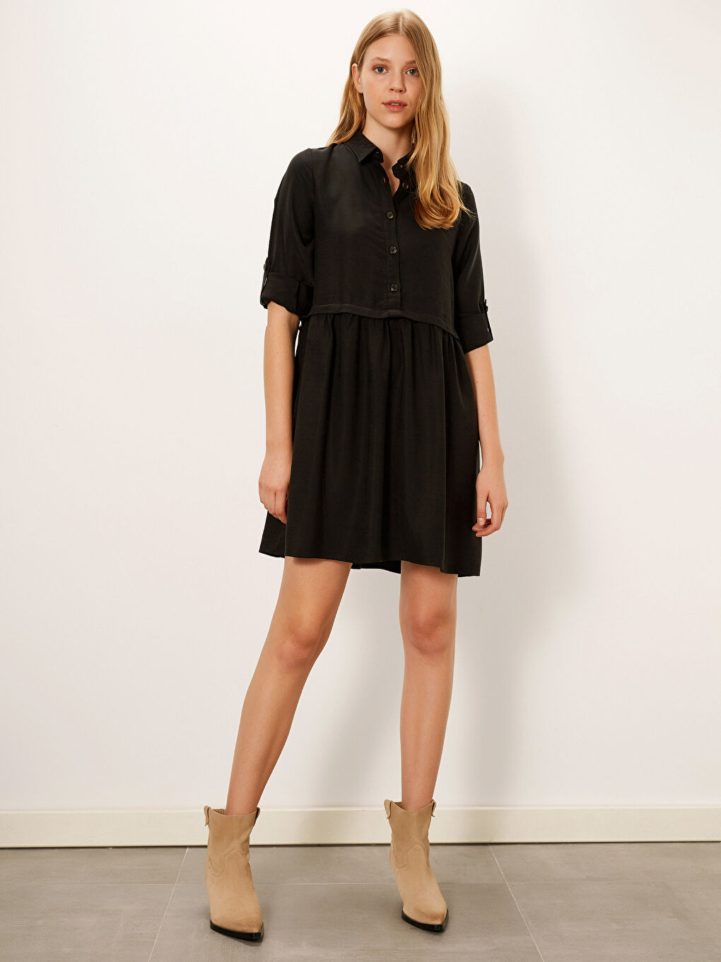 Shirt Collar Long Sleeve Women's Dress