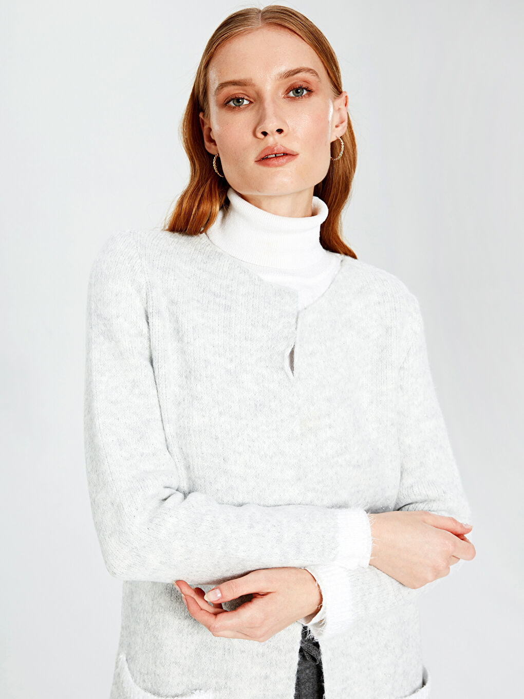 Кардиган с круглым вырезом для женщин-1