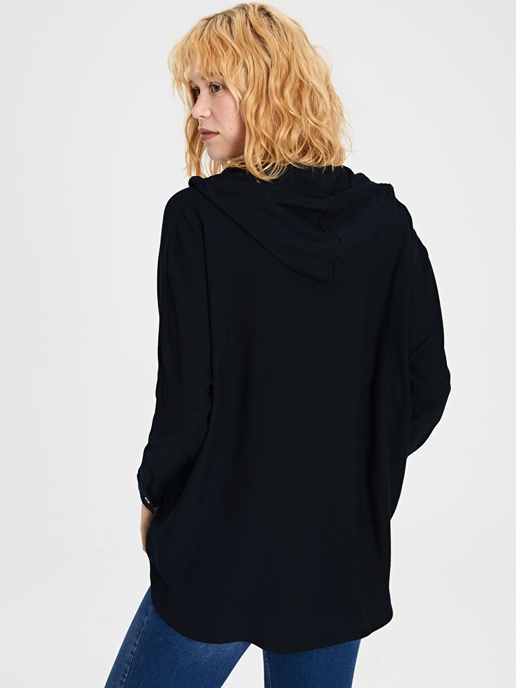 Women's Hooded Long Sleeve Plain Shirt-2