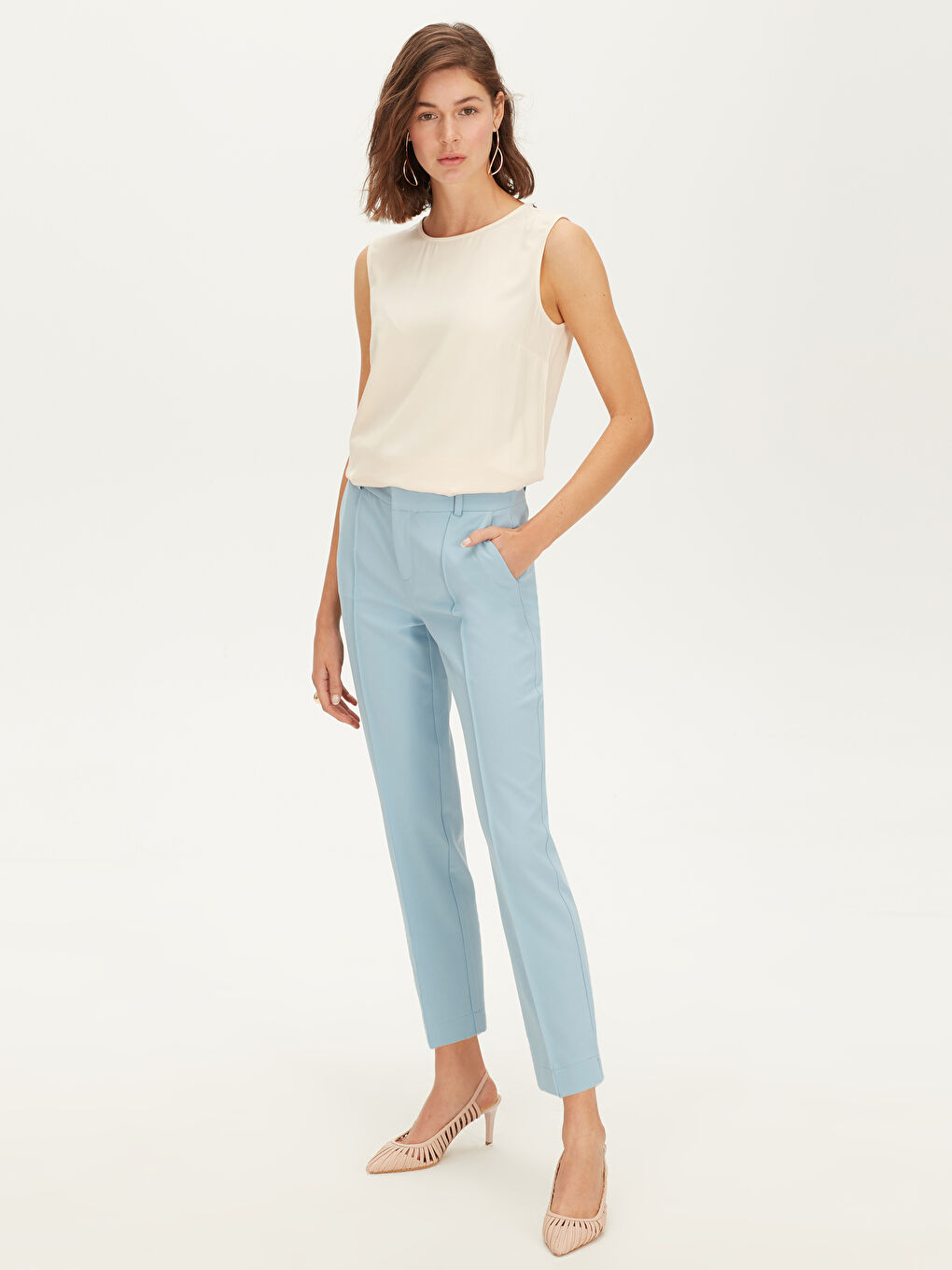 Mavi Rahat Kalıp Kadın Pantolon-1