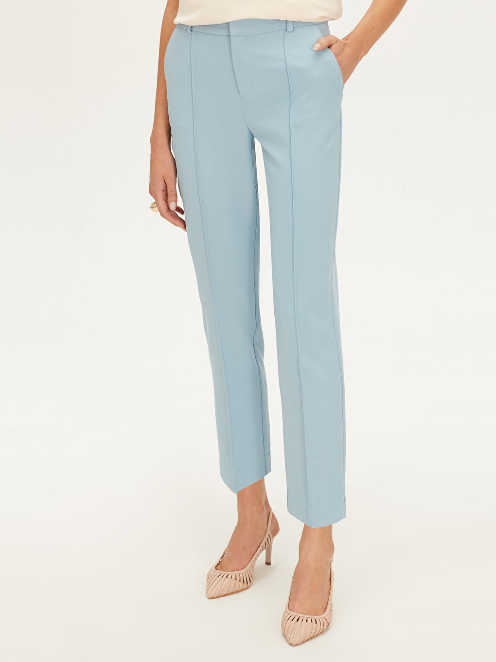 Mavi Rahat Kalıp Kadın Pantolon-3