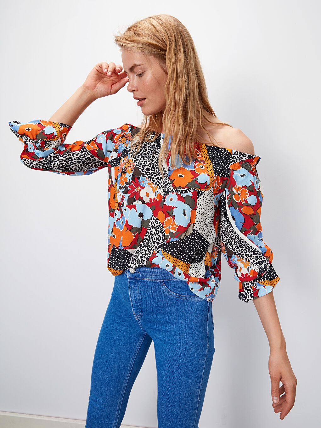 Turuncu Uzun Kollu Kadın Bluz-1