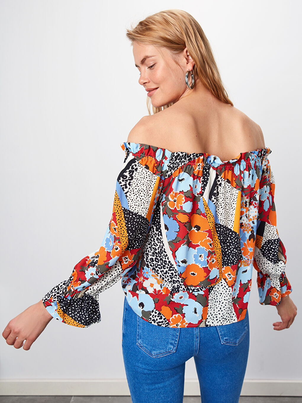 Turuncu Uzun Kollu Kadın Bluz-2