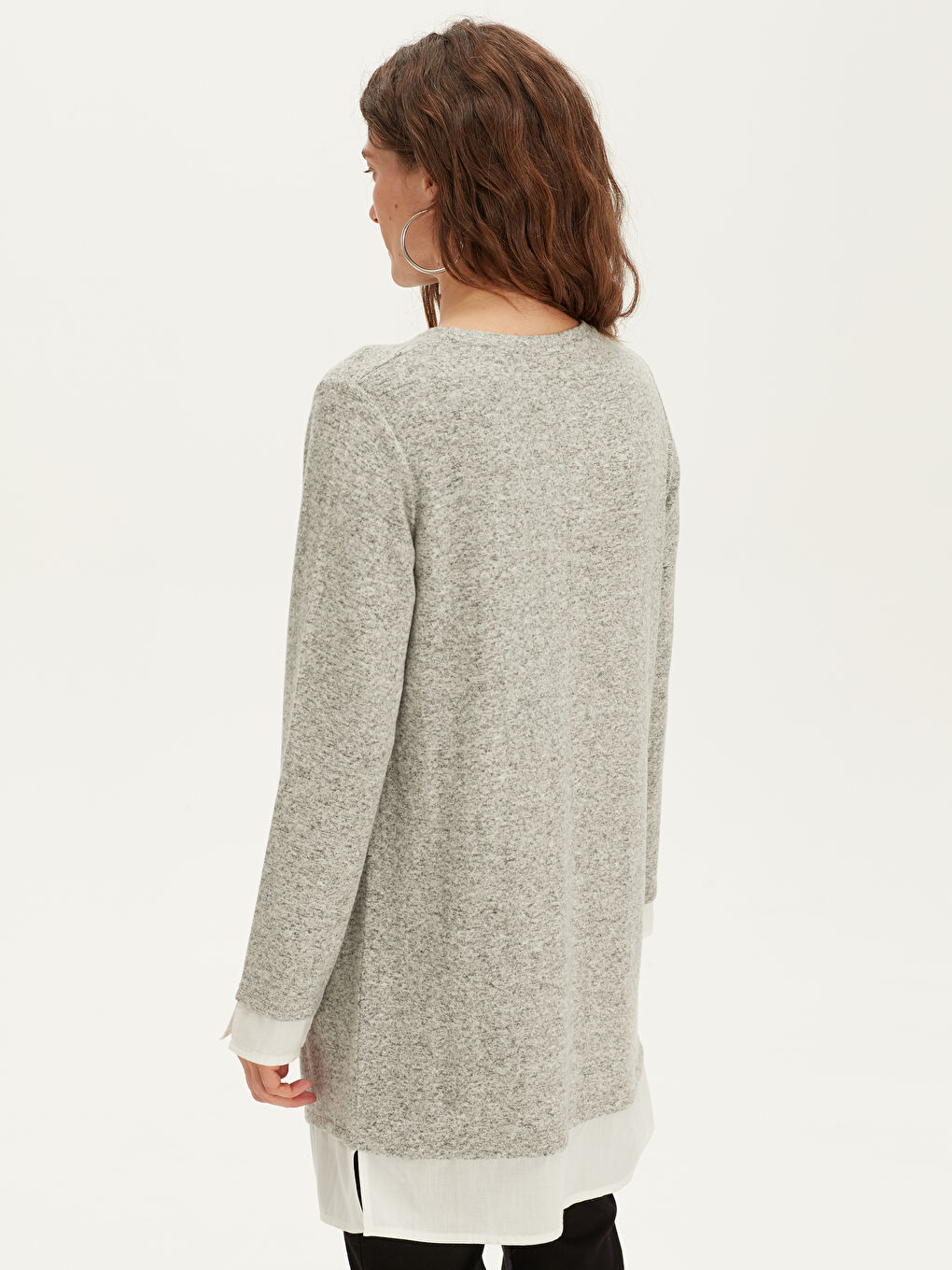 Gri Uzun Kollu Kadın Tunik-3