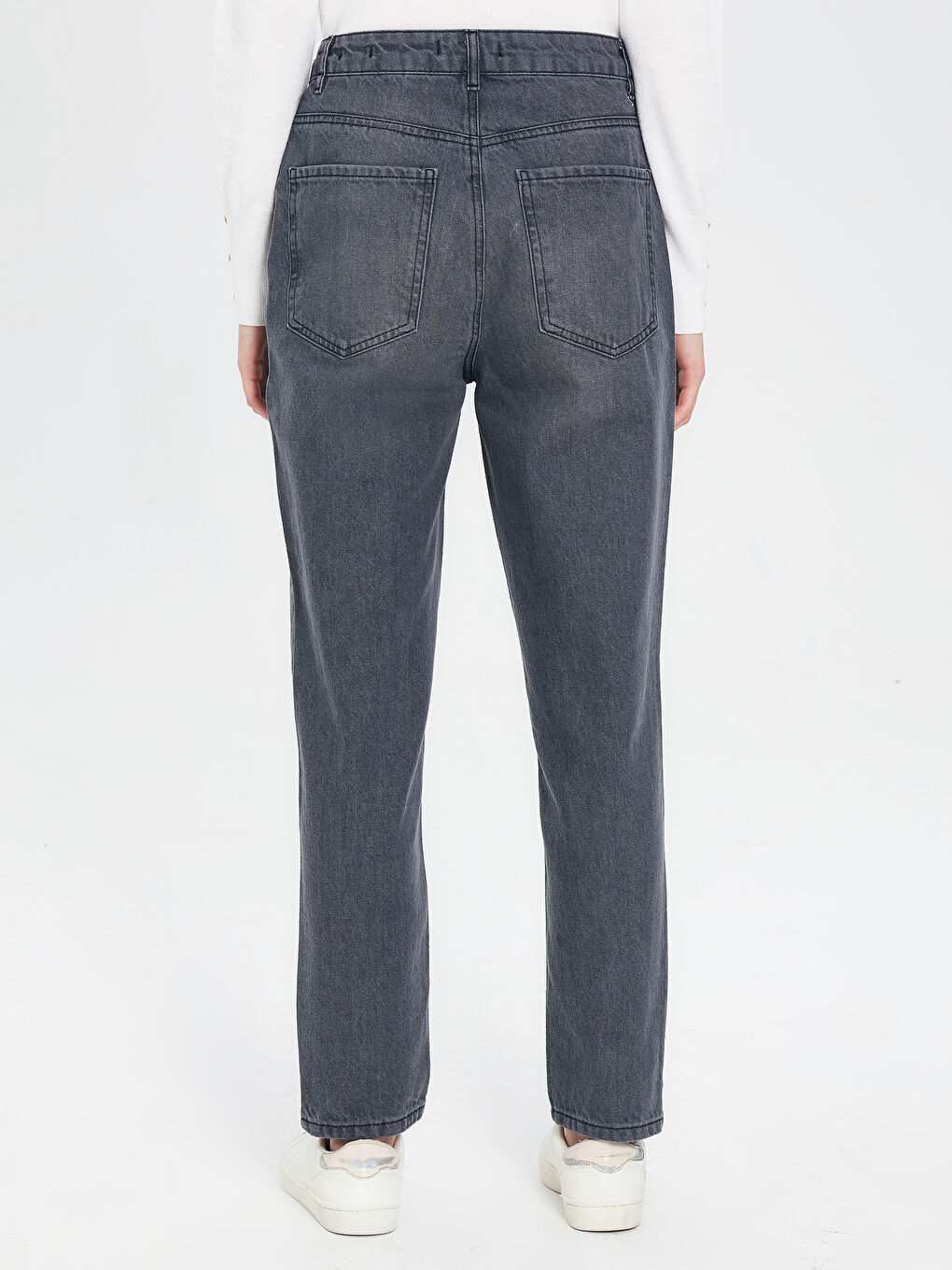 Damen Mom Fit Schlichte Jeans-2