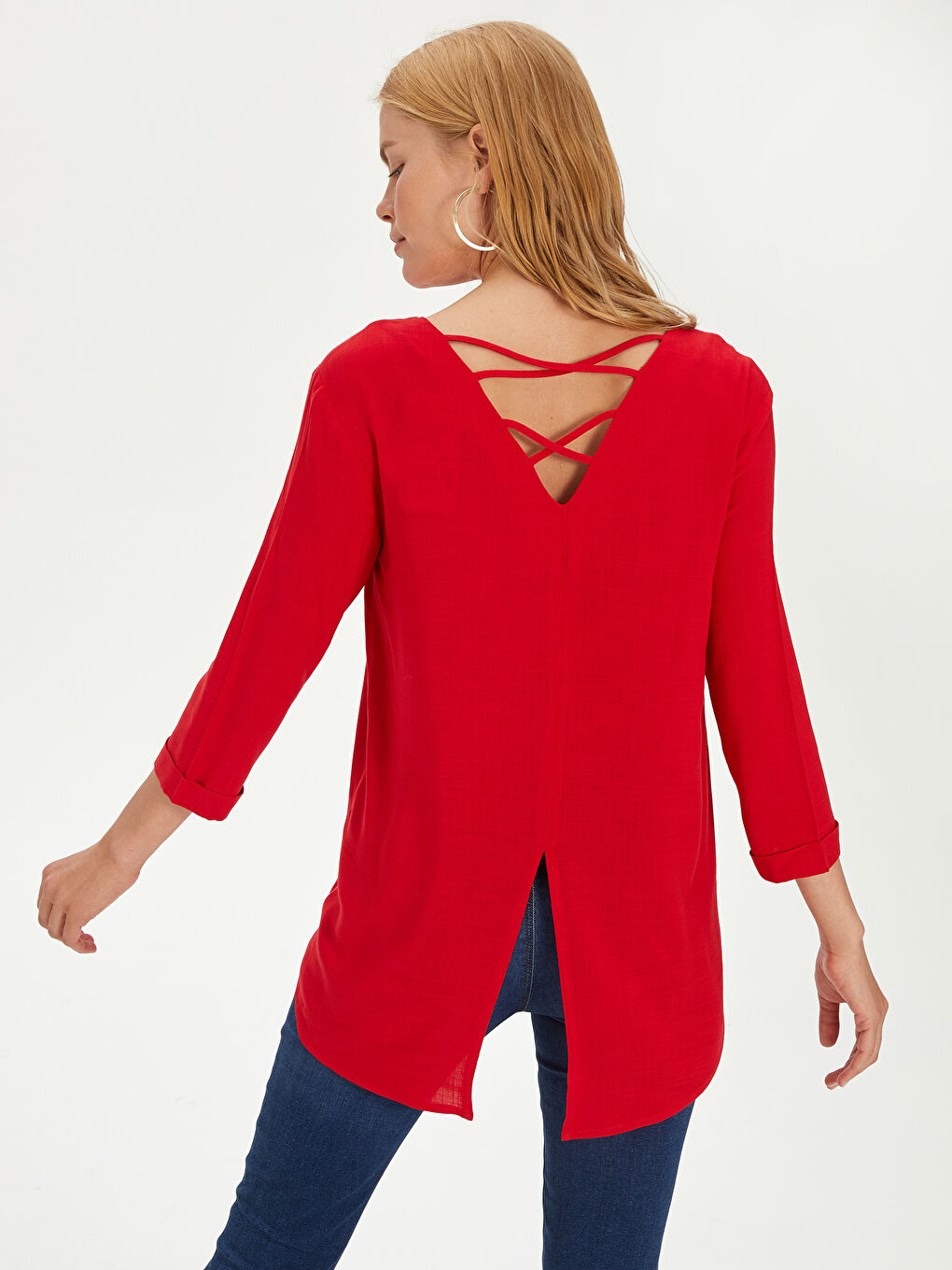Женщины Красный Туника-3