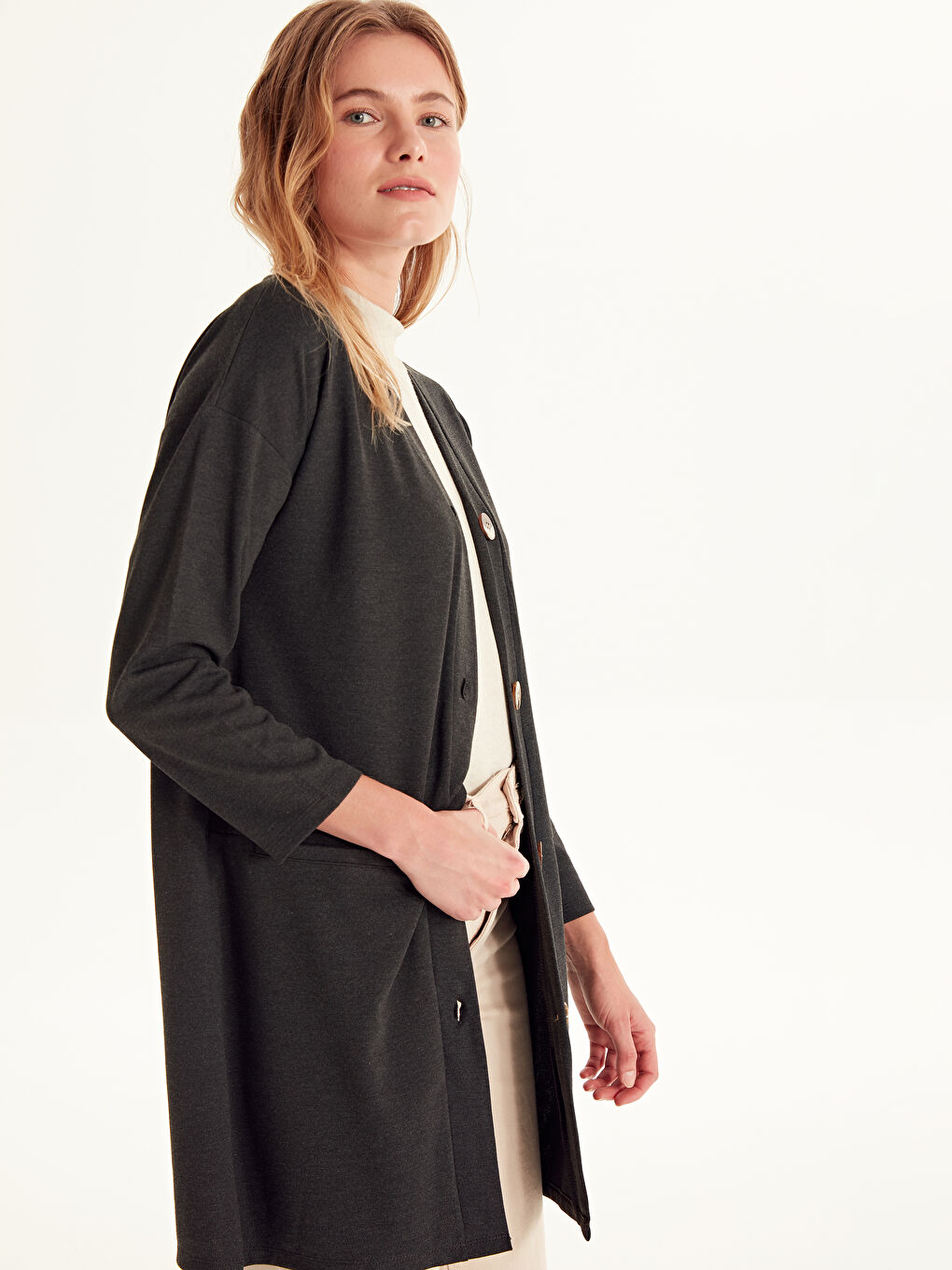 Antrasit Melanj Hırka-1