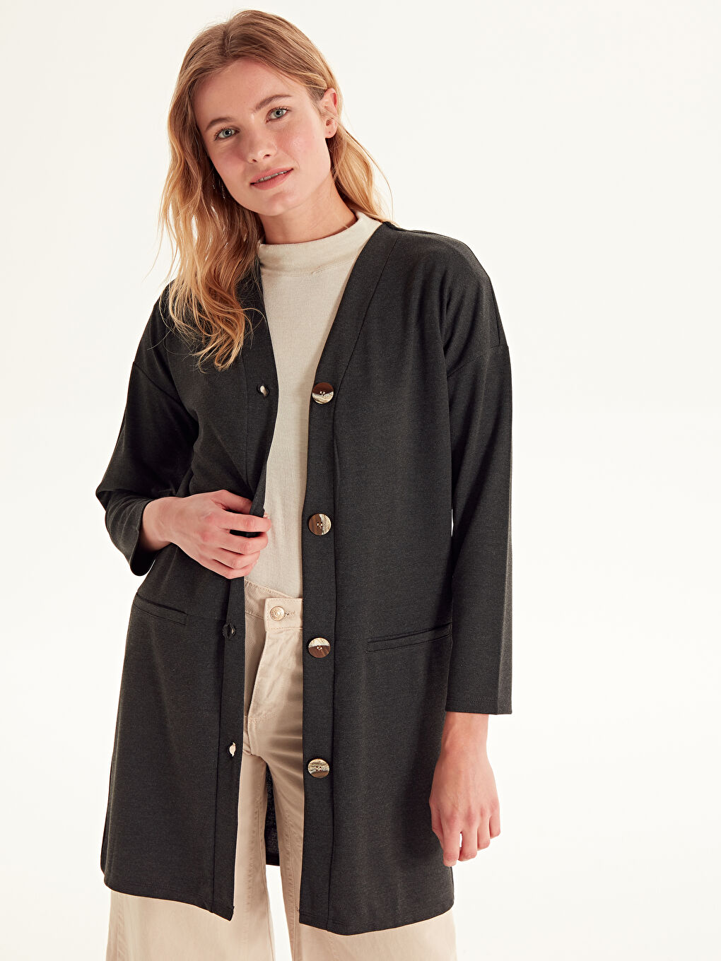 Antrasit Melanj Hırka-2