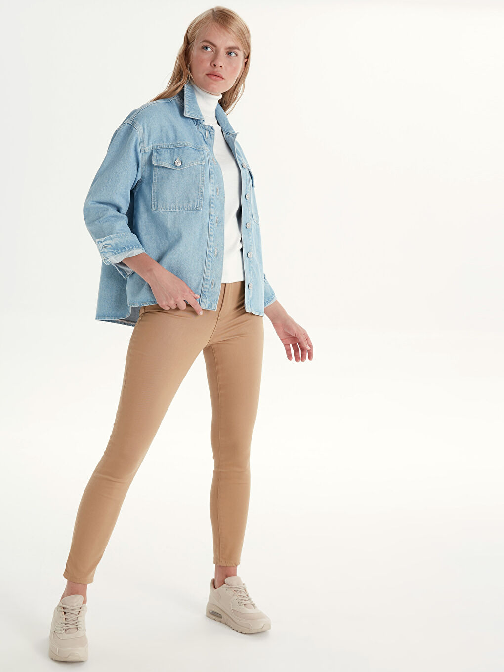 Wrist Length Women's Skinny Pants-1