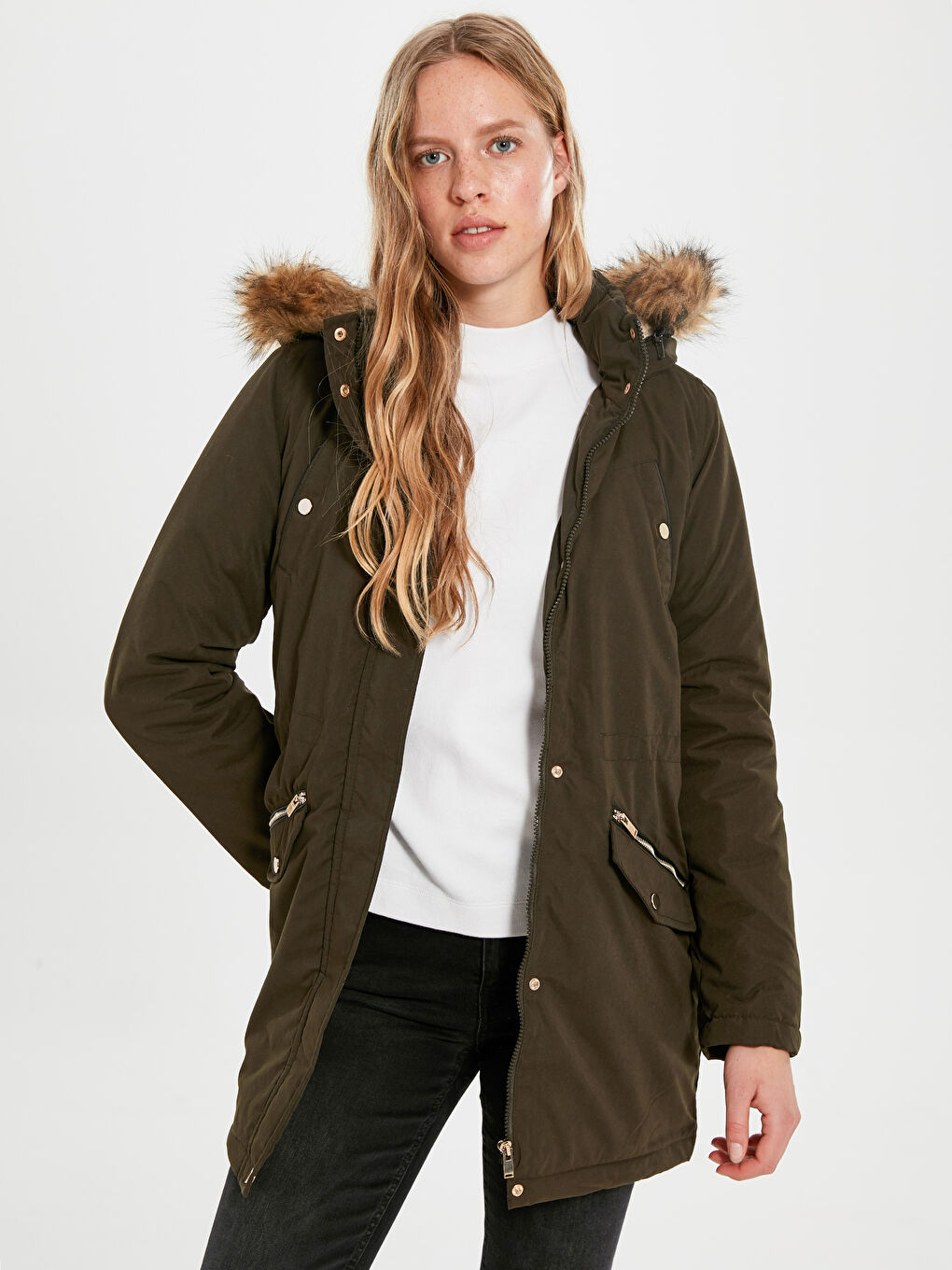 LCW Vision Frau KHAKI Parka-Mantel -9WP225Z8-CZE