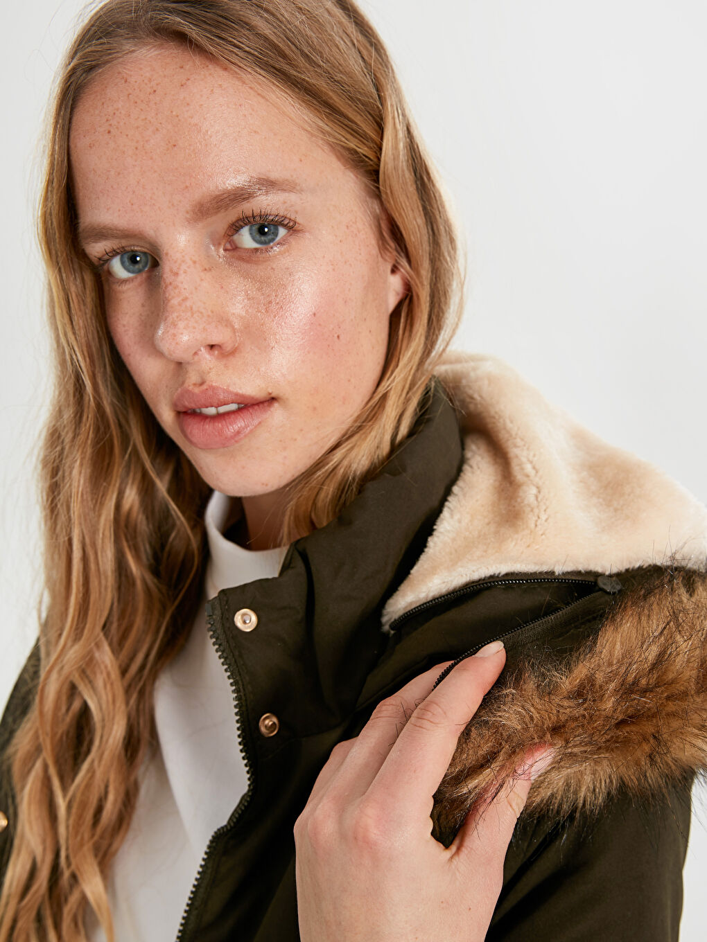 LCW Vision Frau KHAKI Parka-Mantel -9WP225Z8-CZE