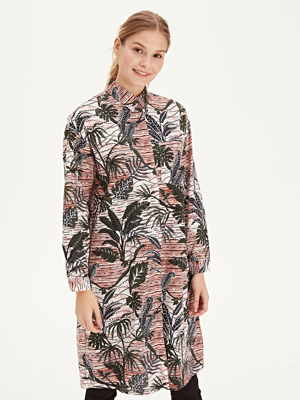 Bej Oversize Kadın Tunik