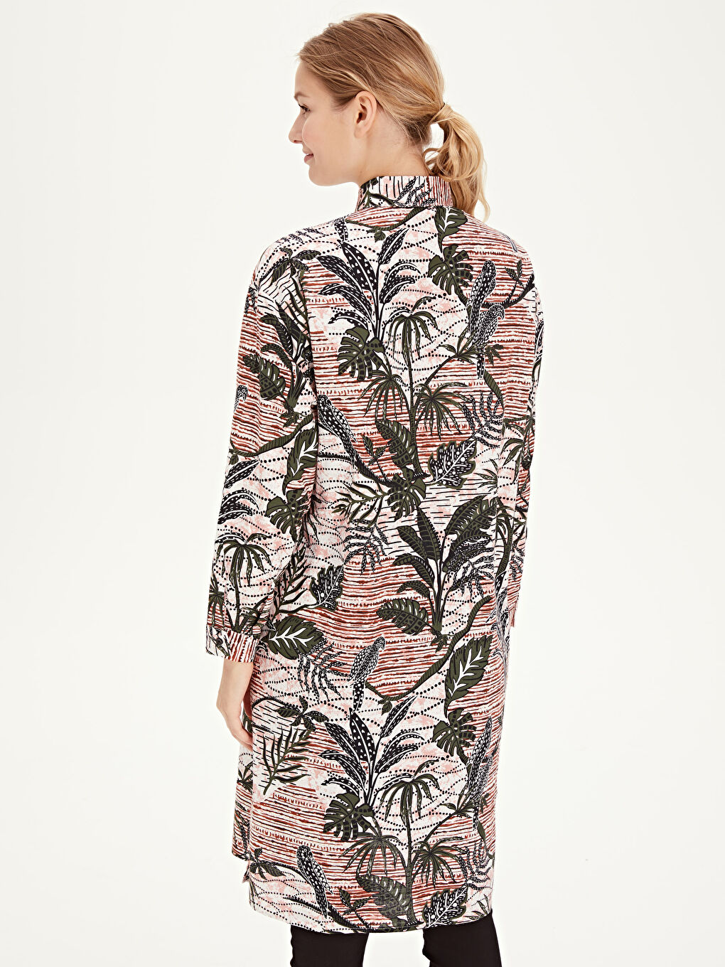 Bej Oversize Kadın Tunik-3