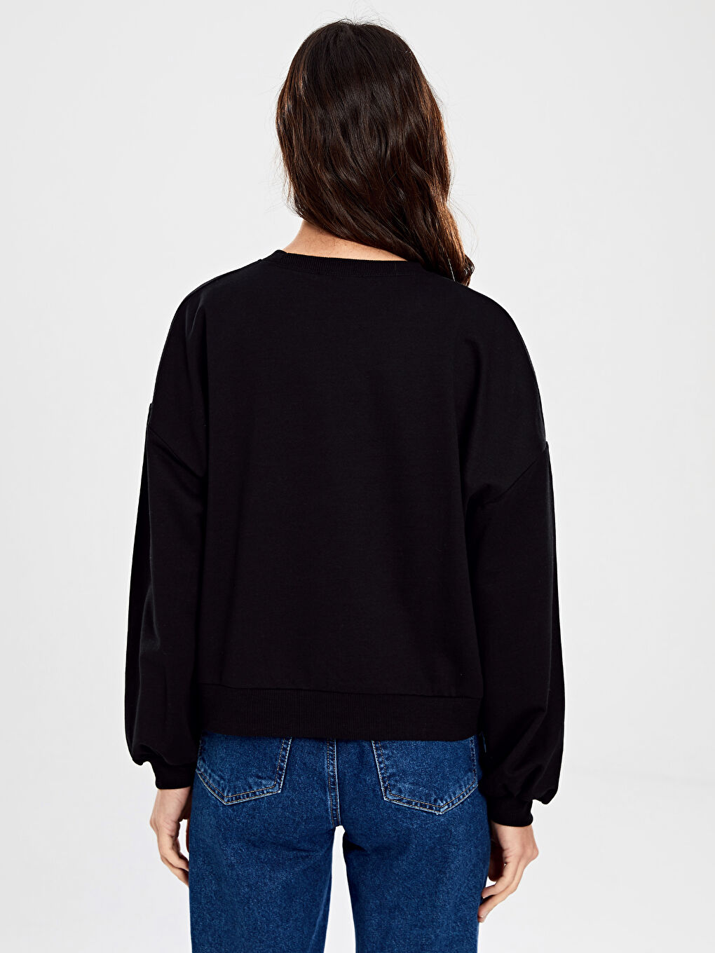 Crew Neck Printed Long Sleeve Women's Sweatshirt-2