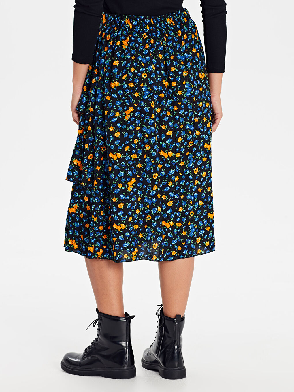 Patterned Women Frilly viscose skirt-3