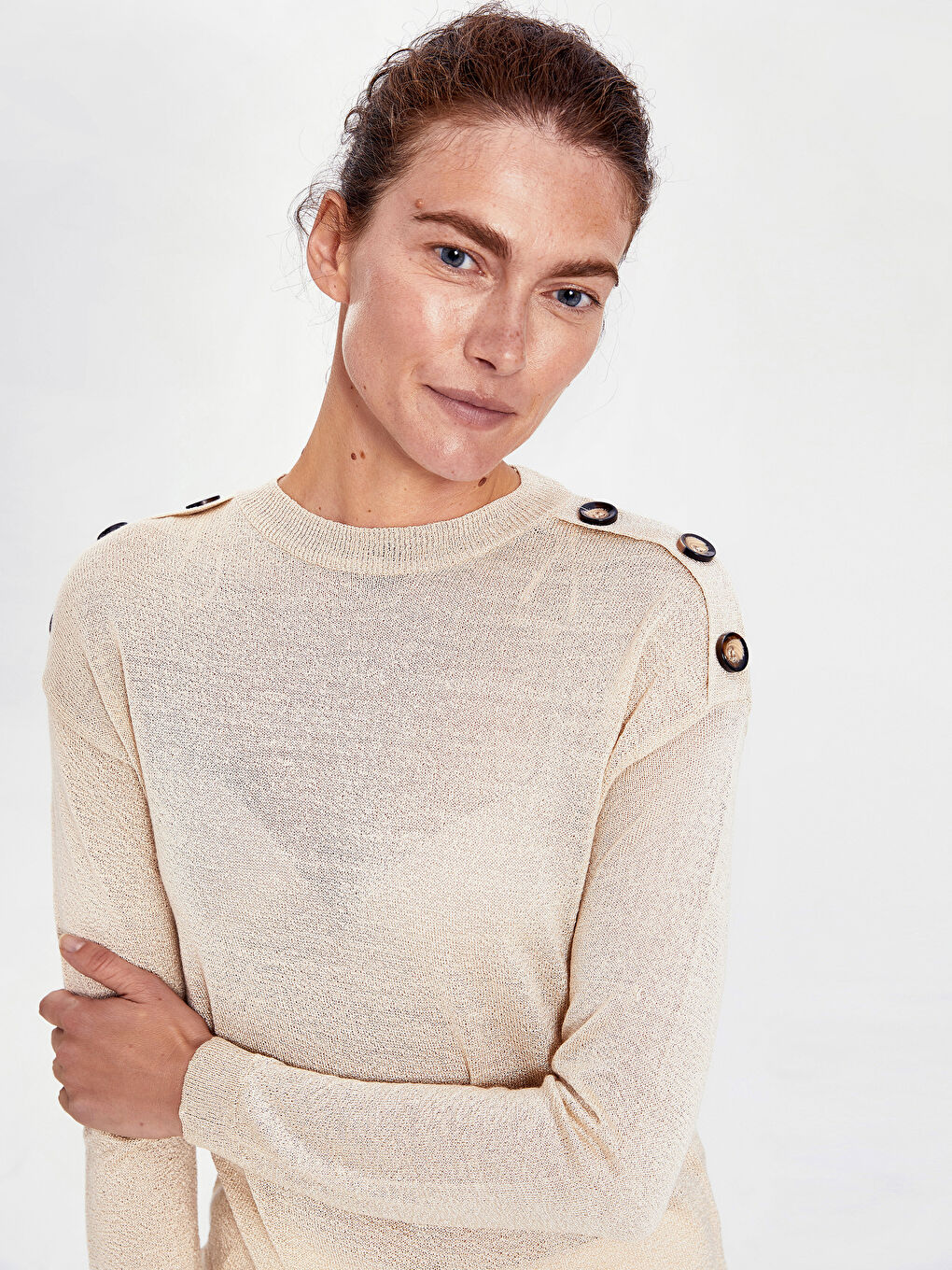 Дөңгелек жағалы әйелдерге арналған жемпір-3