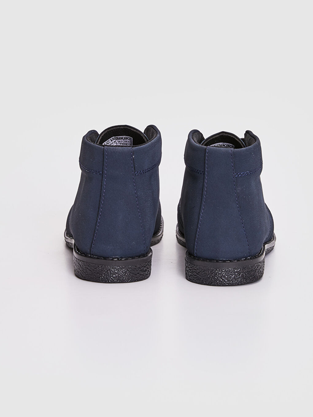 Lacivert Süet Görünümlü Bağcıklı Bilek Boy Kadın Bot-3