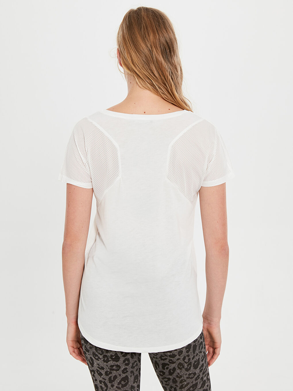 Woman ECRU Sports T-Shirt-3