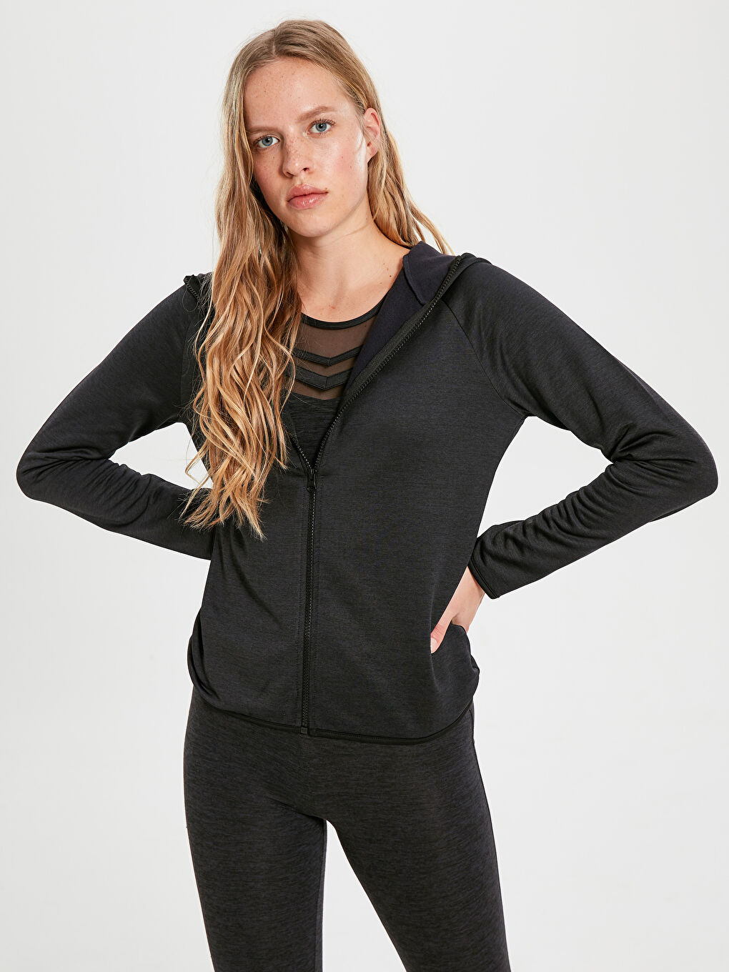 Sweat zippé NOIR Femme