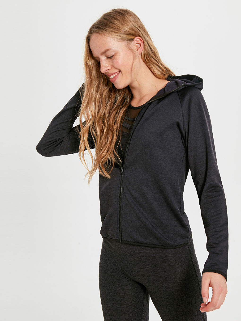 Sweat zippé NOIR Femme-1