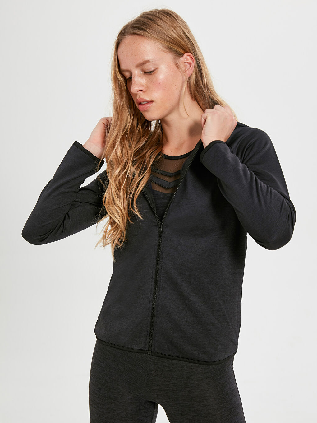 Sweat zippé NOIR Femme-2