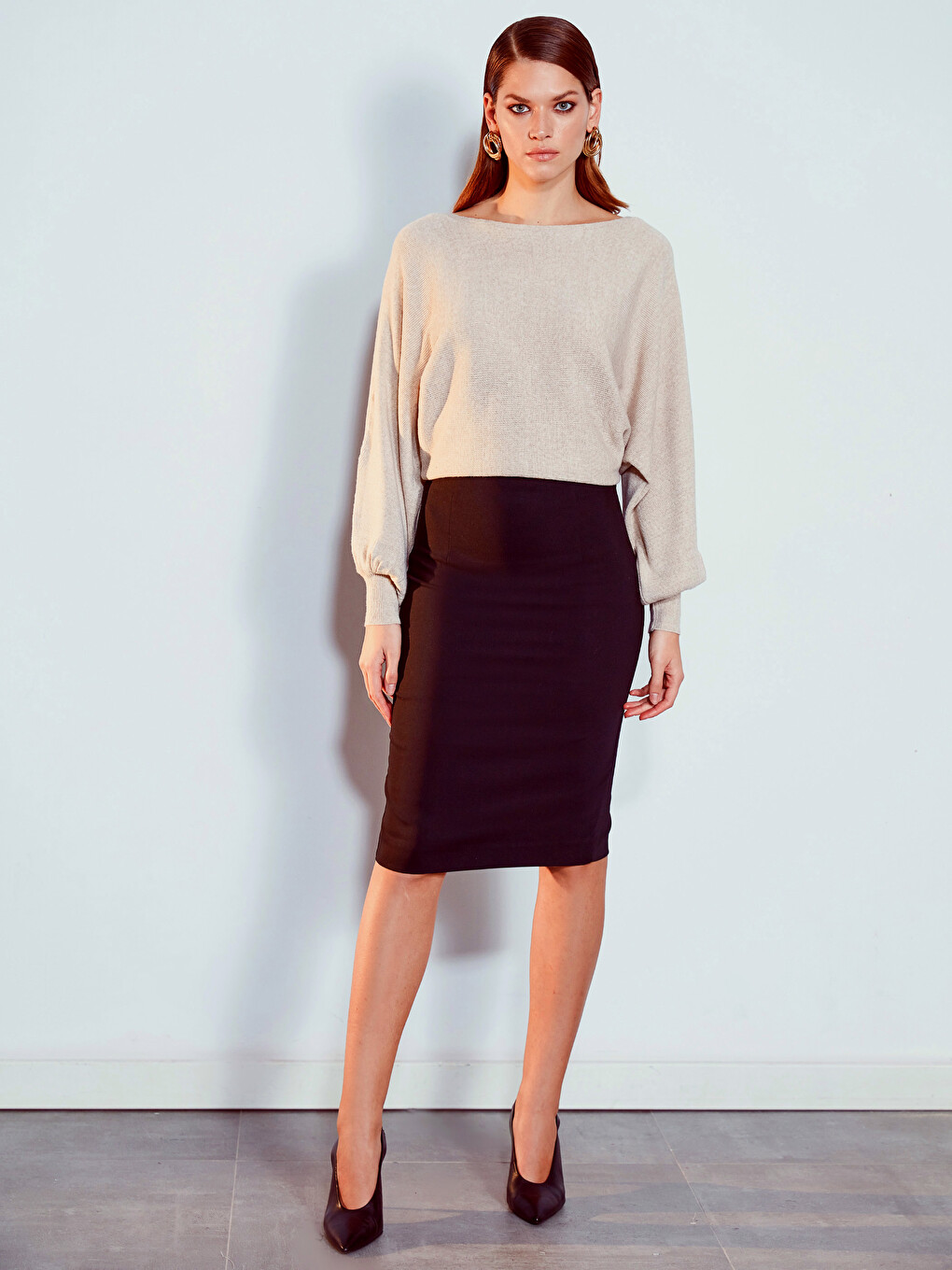 Women's Zipper Closure Straight Pencil Skirt-1