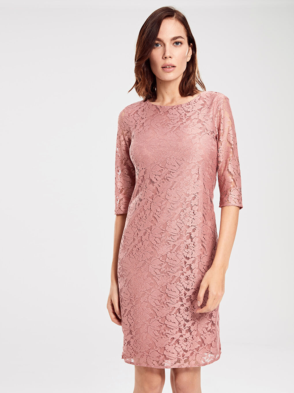 Женщины Розовый Платье-1
